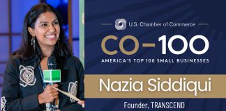 Nazia Siddiqui: U.S. Chamber of Commerce C0-100 Honoree Nazia Siddiqui, Transcend